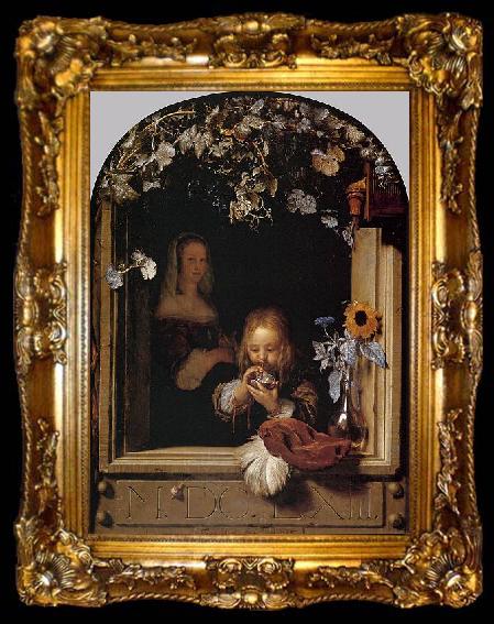 framed  Frans van Mieris Boy Blowing Bubbles, ta009-2